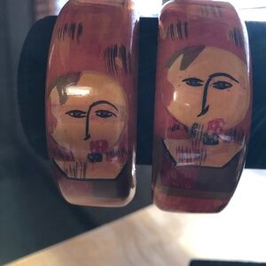 Hand painted wooden bangles